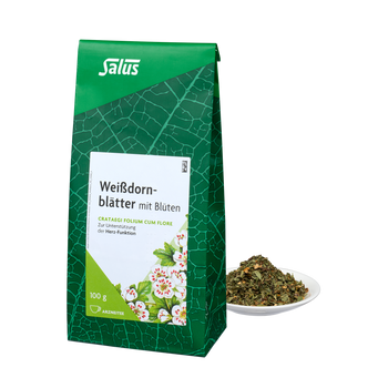 Salus Weißdornblätter mit Blüten