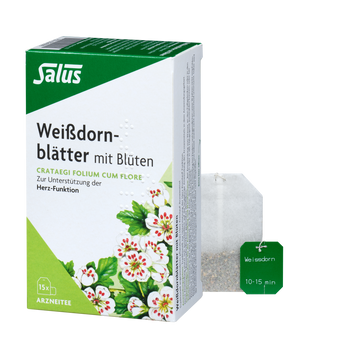 Salus Weißdornblätter mit Blüten
